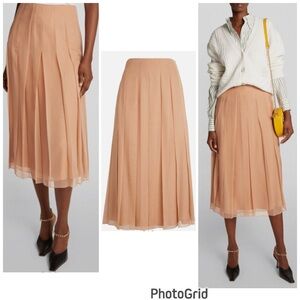 GUCCI Sprin Rose Silk Chiffon Midi Skirt